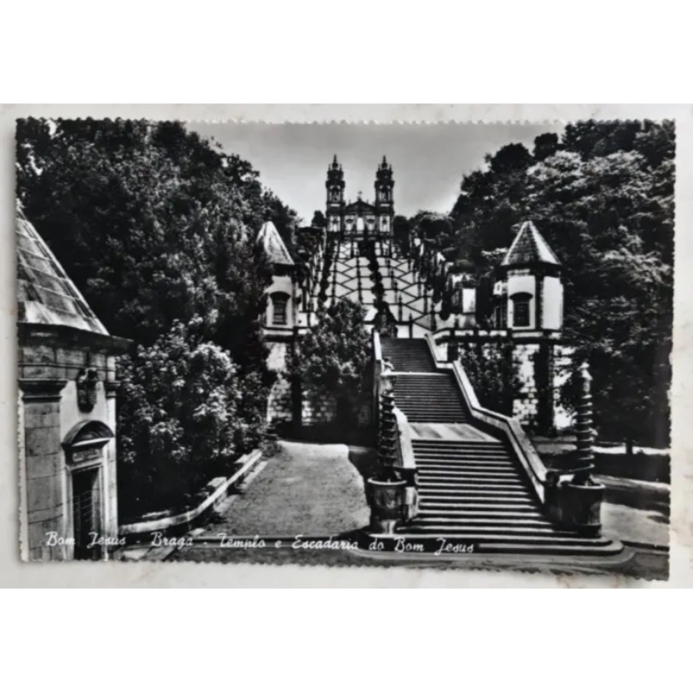 Vintage Photograph/Post Card Picture TEMPLO E ESCADARIA DO BOM JESUS PORTUGAL